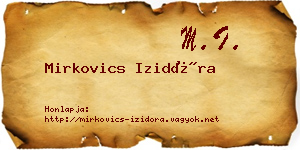 Mirkovics Izidóra névjegykártya